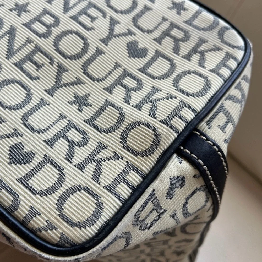 Dooney & Bourke Black and Cream Logo Tote - Picture 14 of 15